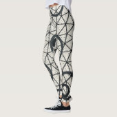Abstracte zwarte en witte cirkels leggings (Links)