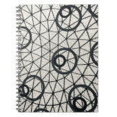Abstracte zwarte en witte cirkels notitieboek (Voorkant)