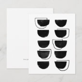 Abstracte zwarte en witte flatje - Hartelijk dank Bedankkaart (Voorkant / Achterkant)