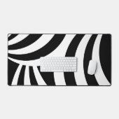 Abstracte zwarte en witte golvende lijnen bureaumat (Keyboard & Muis)