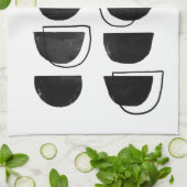 Abstracte zwarte en witte keukenhanddoeken (Gevouwen)