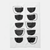 Abstracte zwarte en witte keukenhanddoeken (Verticaal)