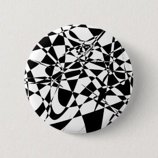ABSTRACTE zwarte en witte knop Ronde Button 5,7 Cm