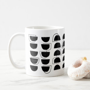 Abstracte zwarte en witte koffie Mok