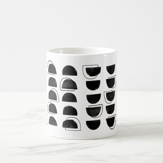 Abstracte zwarte en witte koffie Mok (Center)