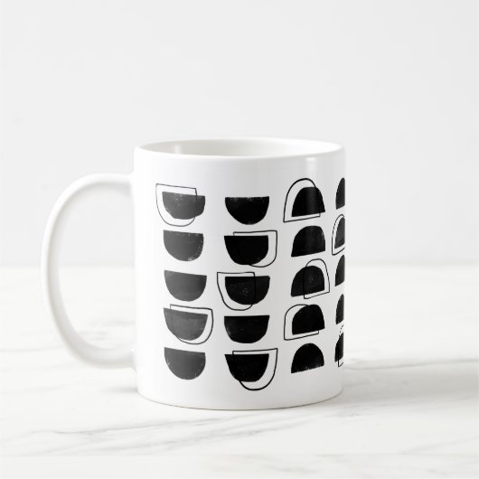 Abstracte zwarte en witte koffie Mok (Links)