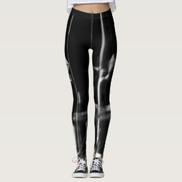 abstracte zwarte en witte leggings