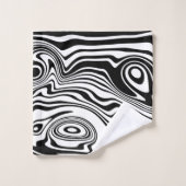 Abstracte zwarte en witte lijnen -  bad handdoek (Wasdoekje)