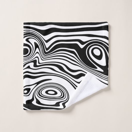 Abstracte zwarte en witte lijnen -  bad handdoek (Wasdoekje)
