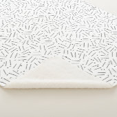 Abstracte zwarte en witte lijnen en Stippen Patroo Sherpa Deken (3/4)