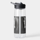 Abstracte zwarte en witte paarden waterfles (Rechts)