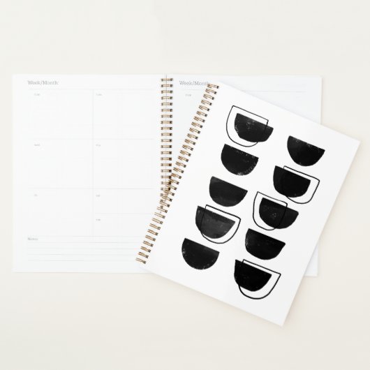 Abstracte zwarte en witte planner (Display)