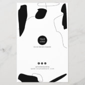 Abstracte zwarte en witte prijslijst flyer (Achterkant)