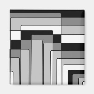 Abstracte zwarte en witte rechthoeken magneet