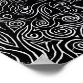 Abstracte zwarte en witte spiraaltjes en ogen poster (Hoek)