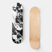 Abstracte zwarte en witte zwammen - skateboard (Voorkant)