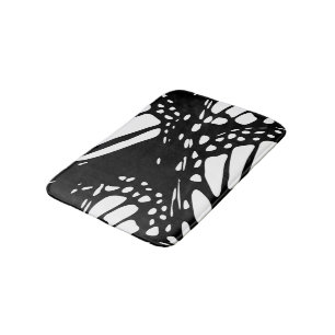 Abstracte zwarte en witte zwarte vlindervleugel badmat