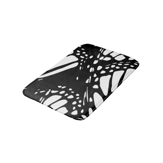 Abstracte zwarte en witte zwarte vlindervleugel badmat (Gekanteld)