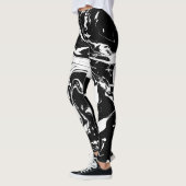 Abstracte zwarte en witte zwenken - leggings (Links)