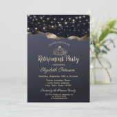 Abstracte zwarte glitte, lampjes, Pensioenpartij Kaart (Staand voorkant)