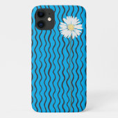 abstracte zwarte golvende lijn en madeliefje Case-Mate iPhone case (Achterkant)