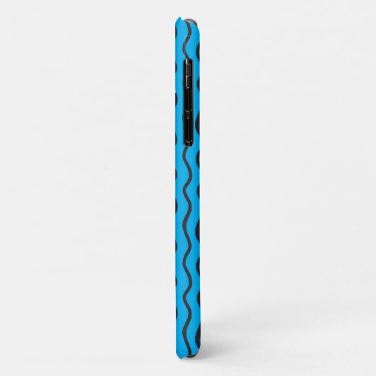 abstracte zwarte golvende lijn en madeliefje Case-Mate iPhone case (Achterkant/links)