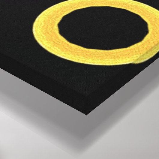 Abstracte zwarte gouden cirkel gewikkeld canvas Pr (Hoek(Onderkant))