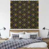 Abstracte zwarte gouden cirkel gewikkeld canvas Pr Afdruk (Insitu (Slaapkamer))