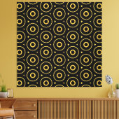 Abstracte zwarte gouden cirkel gewikkeld canvas Pr Afdruk (Insitu (Woonkamer))