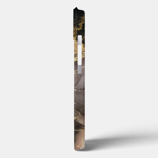 Abstracte zwarte goudmarmer Case-Mate iPhone case (Achterkant / Links)
