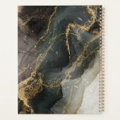 Abstracte zwarte goudmarmer planner (Achterkant)