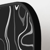 Abstracte zwarte grijze damascus zwemmen Monogram Pickleball Paddle (Links Detail)