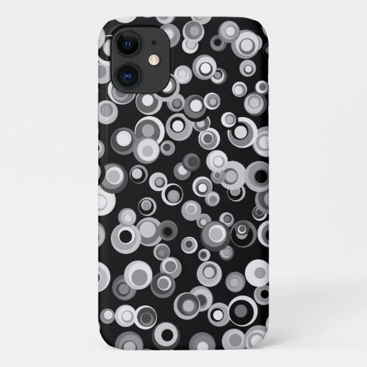 Abstracte zwarte, grijze, witte cirkels telefoondo Case-Mate iPhone case (Achterkant)