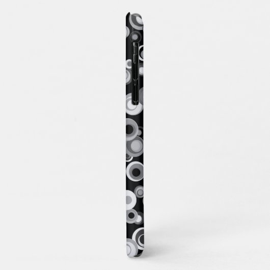 Abstracte zwarte, grijze, witte cirkels telefoondo Case-Mate iPhone case (Achterkant/links)