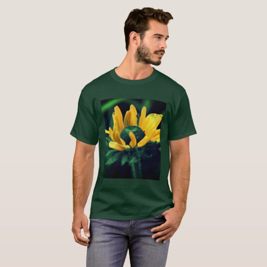 Abstracte zwarte ijsbloem t-shirt (Voorkant volledig)