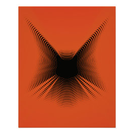 Abstracte zwarte kat Poster op rode achtergrond Perfect Poster