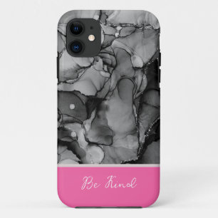 Abstracte zwarte marmer iPhone Case