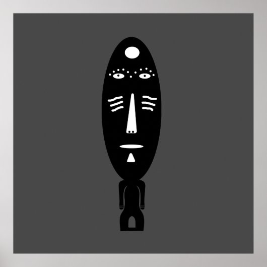 abstracte zwarte moderne portretkunst poster (Voorkant)