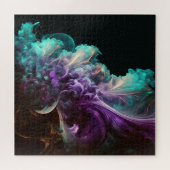 Abstracte zwarte Paarse turquoise Legpuzzel (Horizontaal)