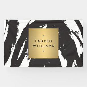 Abstracte zwarte penseelstreekbanner spandoek