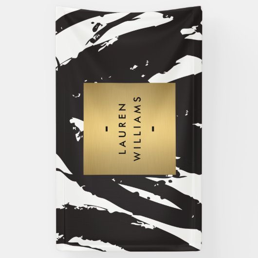 Abstracte zwarte penseelstreekbanner spandoek (Verticaal)