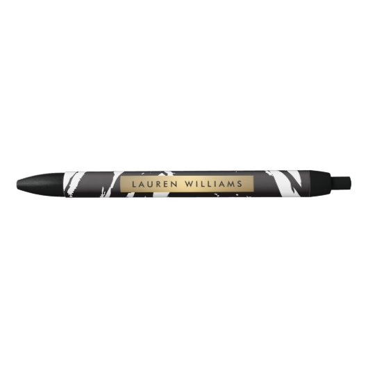 Abstracte zwarte penseelstreken Aangepaste pen (Voorkant)