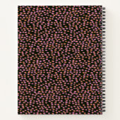 Abstracte zwarte roze en Oranje Stippen op maat Notitieboek (Achterkant)