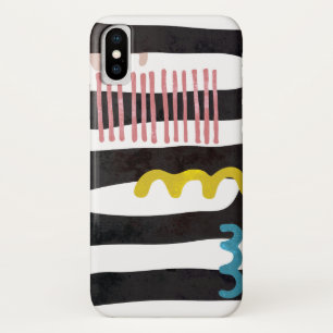 Abstracte zwarte strepen Hoesje-Mate iPhone X Hoes
