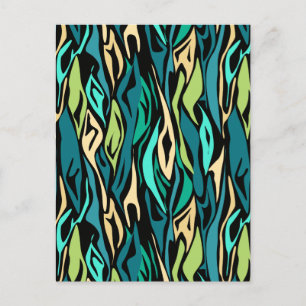 Abstracte zwarte turquoise briefkaart