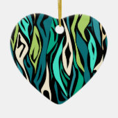 Abstracte zwarte turquoise keramisch ornament (Voorkant)