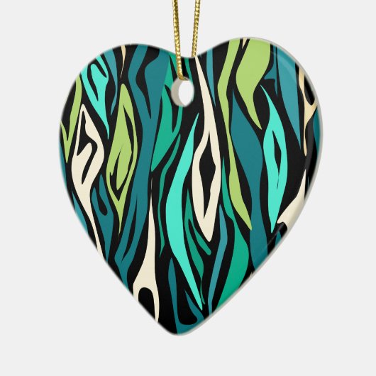Abstracte zwarte turquoise keramisch ornament (Links)