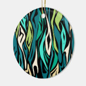 Abstracte zwarte turquoise keramisch ornament (Links)