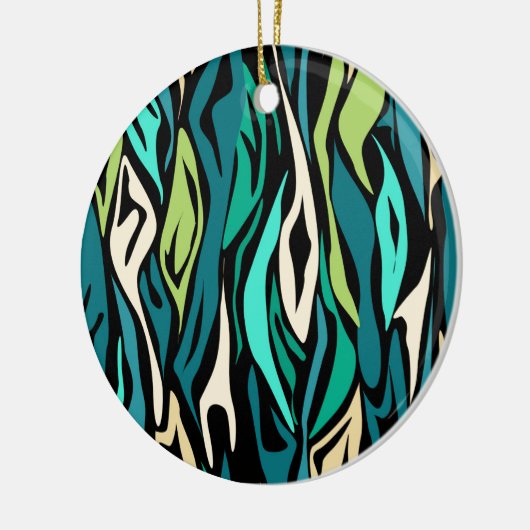 Abstracte zwarte turquoise keramisch ornament (Links)