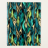 Abstracte zwarte turquoise planner (Voorkant)